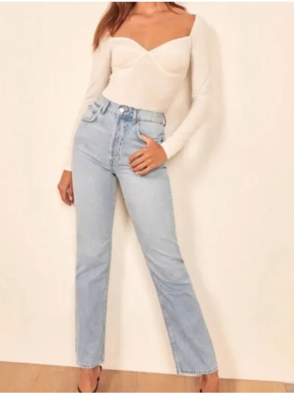 Reformation Light Wash Straight-Leg Jeans